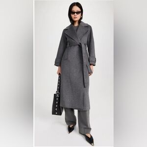 Aligne Brand New With Tags George Wool Blend Wrap Coat - Grey